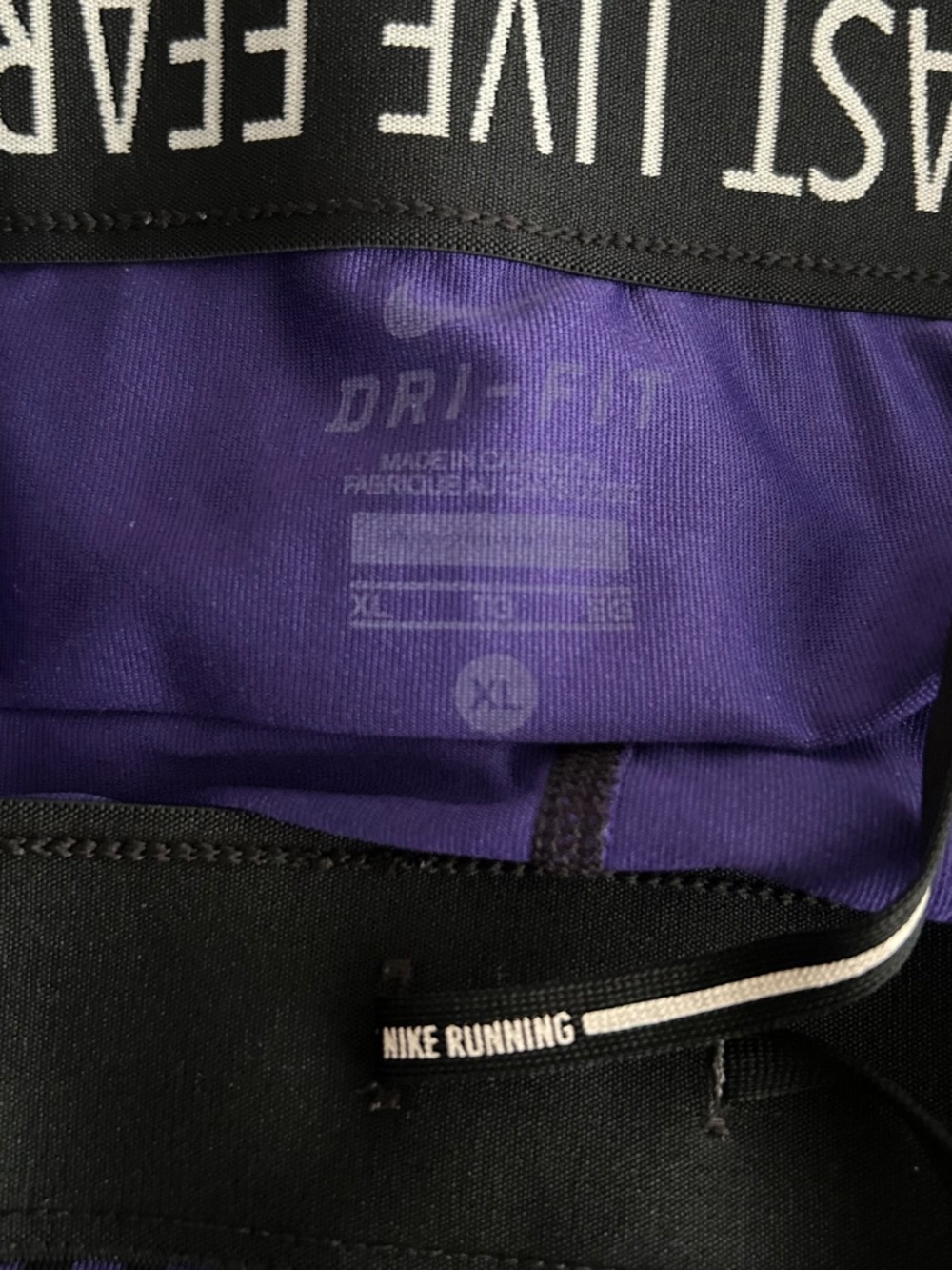 Nike Dri-fit Womens Purple Athletic Dotted Running Capri Pants Size XL - Picture 8 of 9